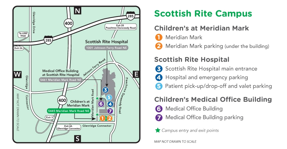 Children's at Meridian Mark map