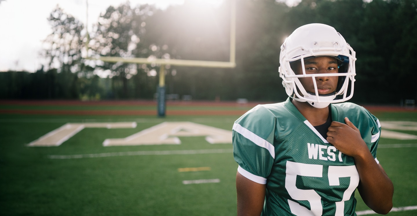 teen football player