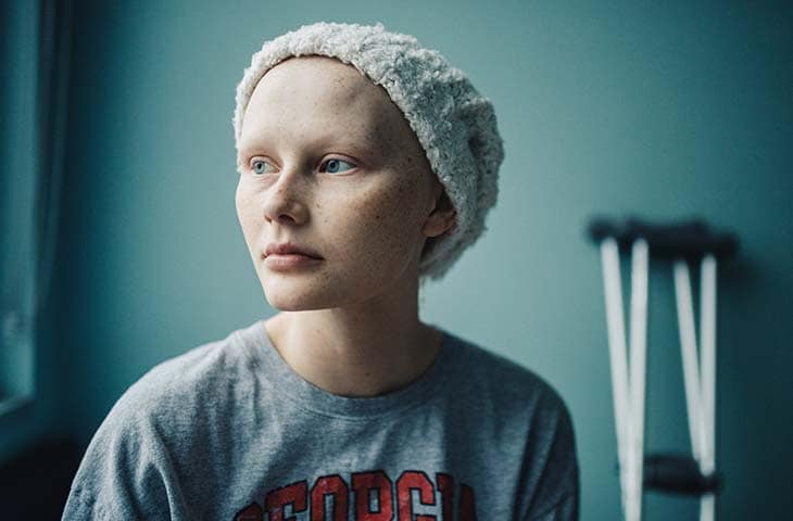 Pediatric cancer patient waiting on chemotherapy
