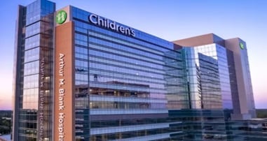 Arthur M Blank Hospital at dusk