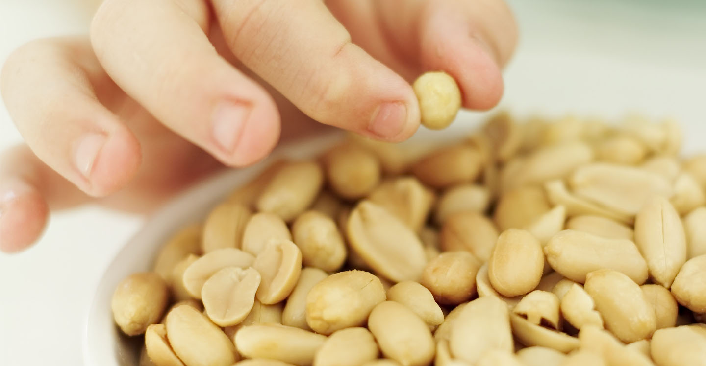 Child holding peanut