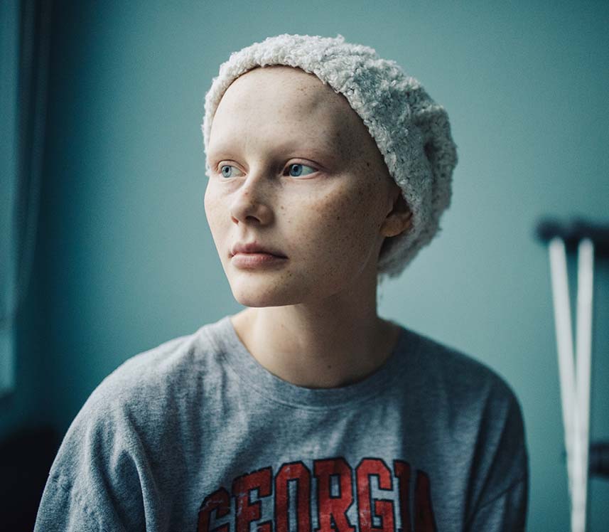 Cancer patient waiting on chemotherapy