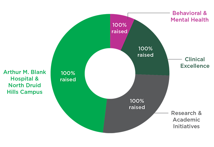 Never Settle Campaign pie chart